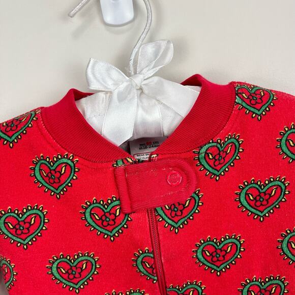Hanna Andersson Red Heart Pajamas 80 cm 18-24 Months - Picture 2 of 6